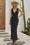 Wenrine Womens Black Polka Dot Bodycon Cocktail Maxi Dress