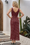 Wenrine Womens Burgundy Polka Dot Bodycon Cocktail Maxi Dress