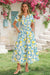 Wenrine Womens White Floral V Neck Smocked Tiered Maxi Dresses