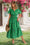 Wenrine Womens Green Floral V Neck Smocked Tiered Maxi Dresses