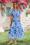 Wenrine Womens Light Blue Floral V Neck Smocked Tiered Maxi Dresses
