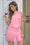Wenrine Womens Pink Halter Ruched Waist Tiered Ruffle Dresses