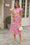 Wenrine Womens Rose Red Floral Stand Collar Shirt Dress