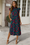 Wenrine Womens Navy Floral Stand Collar Shirt Dress