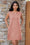 Wenrine Womens Pink Crewneck Basic T Shirt Dresses