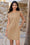 Wenrine Womens Khaki Crewneck Basic T Shirt Dresses