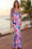 Wenrine Womens Pink Floral Spaghetti Strap Mermaid Bodycon Dress