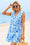 Wenrien Womens Blue Floral Collared Button Down Shirt Dress