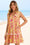 Wenrien Womens Orange Floral Collared Button Down Shirt Dress