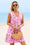 Wenrien Womens Pink Floral Collared Button Down Shirt Dress