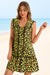 Wenrien Womens Black Floral Collared Button Down Shirt Dress