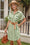 Wenrine Women's Army Green Striped Button Up Belted Shirt Dress