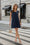 Wenrine Womens Navy Beach Lace Pleated T Shirt Dresses