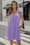 Wenrine Womens Light Purple Beach Lace Pleated T Shirt Dresses