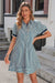 Wenrine Womens Navy Striped Half Buton Collared Shirt Dresses