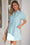 Wenrine Womens Light Blue Striped Half Buton Collared Shirt Dresses