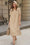 Wenrine Womens Khaki Striped Side Slit Shirt Maxi Dress