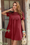 Wenrine Womens Burgundy Lace Sheer Mesh Babydoll Dresses