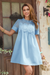 Wenrine Womens Light Blue Lace Sheer Mesh Babydoll Dresses