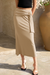 Wenrine Womens Khaki Gold Buckle Side Strap Maxi Skirt