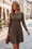 Wenrine Womens Brown Long Sleeve Mini Dresses
