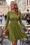 Wenrine Womens Army Green Long Sleeve Mini Dresses