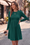 Wenrine Womens Dark Green Long Sleeve Mini Dresses