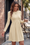 Wenrine Womens Apricot Long Sleeve Mini Dresses