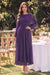 Wenrine Womens Dark Purple Long Sleeve Maxi Dress