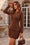 Wenrine Womens Brown Fringe Sweater Dress
