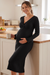 Wenrine Womens Black Maternity Sweater Dress