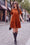 Wenrine Womens Caramel Velvet Mini Dress