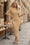 Wenrine Womens Dark Khaki Sweater Maxi Dress