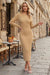 Wenrine Womens Dark Khaki Sweater Maxi Dress