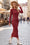 Wenrine Womens Burgundy Sweater Maxi Dress