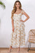 Wenrine Womens Yellow Floral Tie Strap Tiered Smocked Dresses