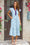 Wenrine Women's Blue Cap Sleeve Floral Midi Beach Dress