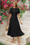 Wenrine Womens Black Button Decor.Textured Midi Dress