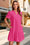 Wenrine Womens Rose Red Ruffle Loose Fit  Mini Dress with Pockets