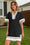 Wenrine Womens Black Color Block Puff Sleeve Shirt Dresses