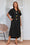 Wenrine Womens Black Oversized Button Maxi Shirt Dress