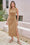 Wenrine Womens Dark Khaki Sleeveless Ruched Back Zipper Maxi Dresses