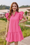Wenrine Womens Pink Ruffle Contrast Trim A Line Mini Dress