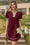 Wenrine Womens Burgundy V Neck Color Block Leopard Mini Dress