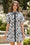 Wenrine Womens Black Floral Button Down Shirt Dress