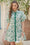 Wenrine Womens Green Floral Button Down Shirt Dress