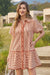 Wenrine Womens Red Striped Button Down Shirt Dress