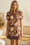 Wenrine Womens Burgundy Floral Puff Short Sleeve V Neck Dresses