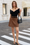 Wenrine Womens Brown High Waisted Zipper Pleated Skirts