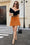 Wenrine Womens Brick Red High Waisted Zipper Pleated Skirts